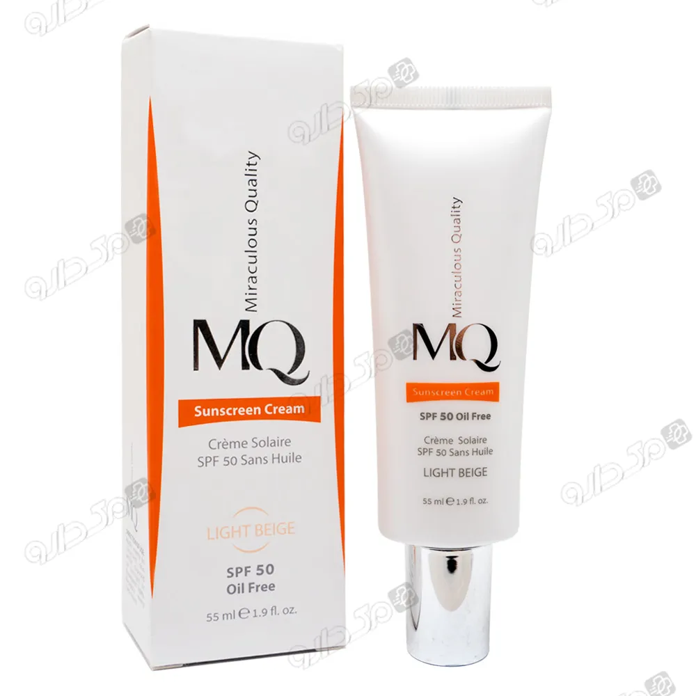 کرم ضد آفتاب SPF 50 فاقد چربی بژ روشن ام کیو